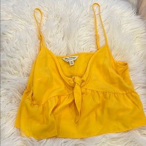 Tie front yellow top